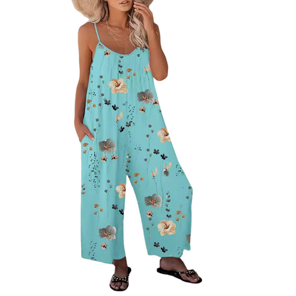 Jumpsuit Casual pentru Femei cu Spaghetti Strap și Imprimat