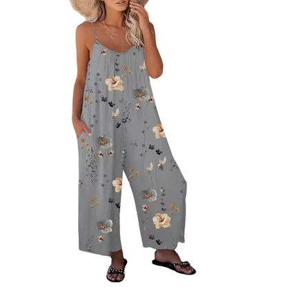 Jumpsuit Casual pentru Femei cu Spaghetti Strap și Imprimat
