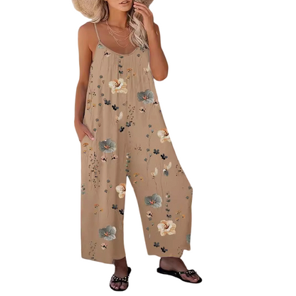 Jumpsuit Casual pentru Femei cu Spaghetti Strap și Imprimat
