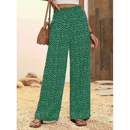 Oferte speciale pentru mărimi mari😍Pantaloni largi cu talie înaltă și smocuri pentru femei