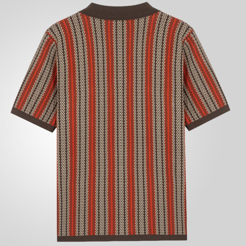 Cămașă bărbați cu mânecă scurtă din tricot herringbone👔