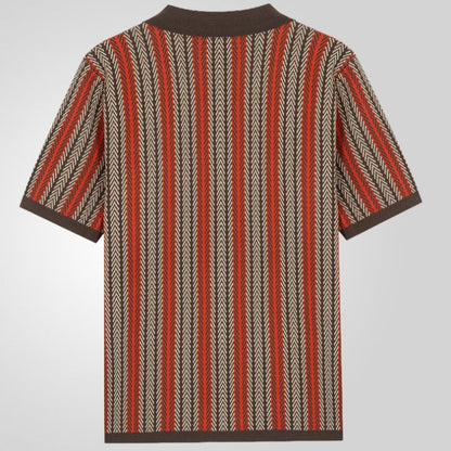 Cămașă bărbați cu mânecă scurtă din tricot herringbone👔