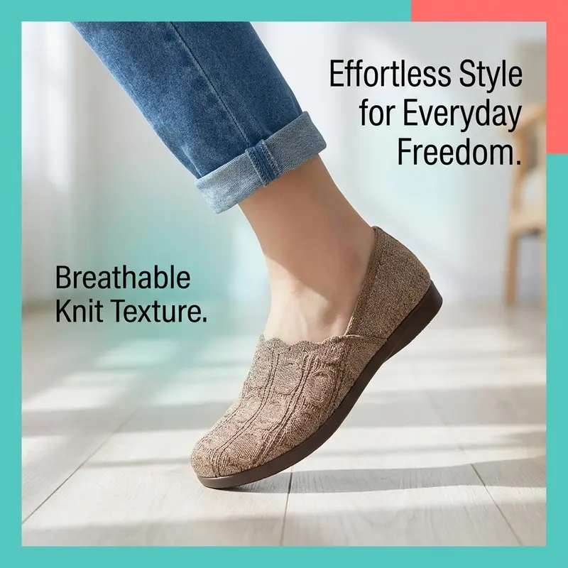 Femei Respirante Țesute Slip-On Apartamente