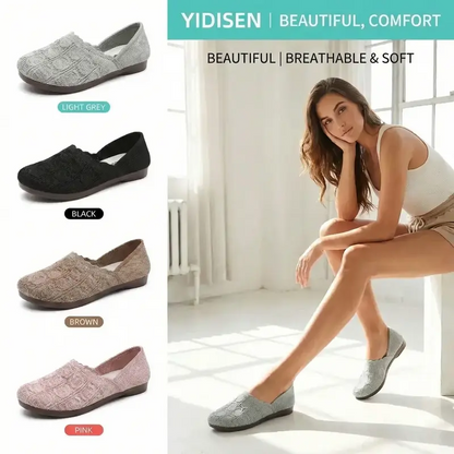 Femei Respirante Țesute Slip-On Apartamente