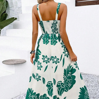 Ofertă specială de Ziua Mamei❤️Rochie pentru femei cu imprimeu floral și bretele subțiri