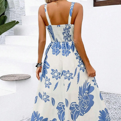 Ofertă specială de Ziua Mamei❤️Rochie pentru femei cu imprimeu floral și bretele subțiri