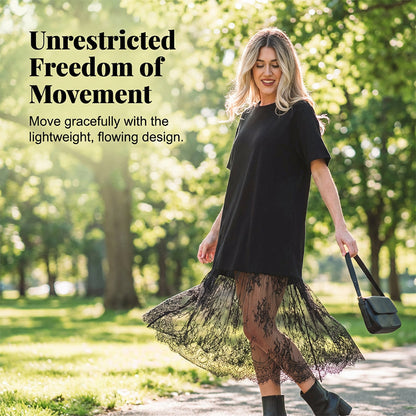 Ofertă specială de Ziua Mamei❤️Rochie tip tricou cu aspect stratificat modern și tiv din dantelă