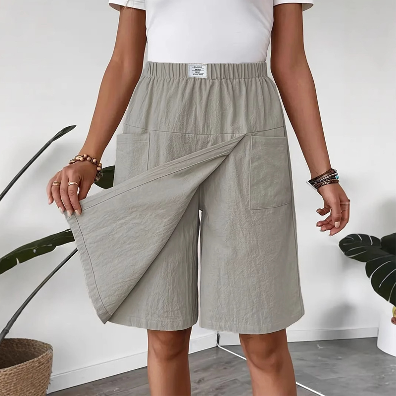 🌸 Fustă scurtă pentru femei – cu talie elastică și înfășurare – confortabilă, feminină, versatilă ✨ Stoc limitat 👇