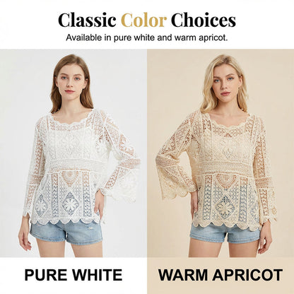 Bluză de acoperire din dantelă, cu inspirație vintage, pentru femei