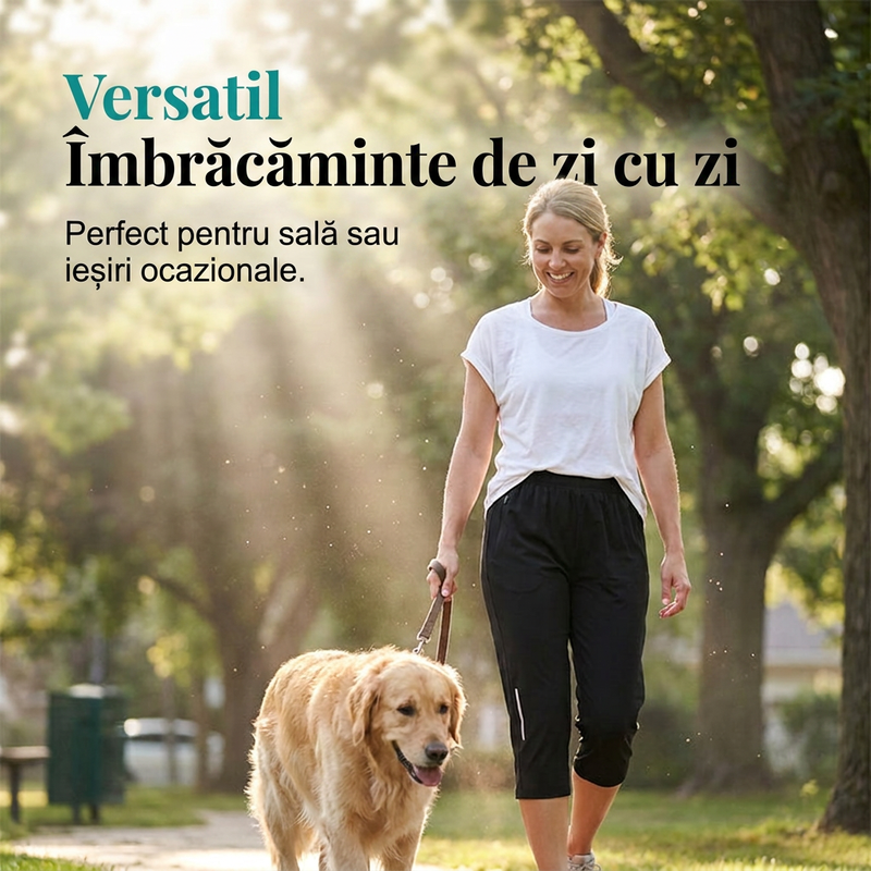 Pantaloni Capri Casual pentru Femei, Uscare Rapidă, Elastici