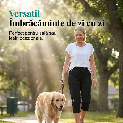 Pantaloni Capri Casual pentru Femei, Uscare Rapidă, Elastici
