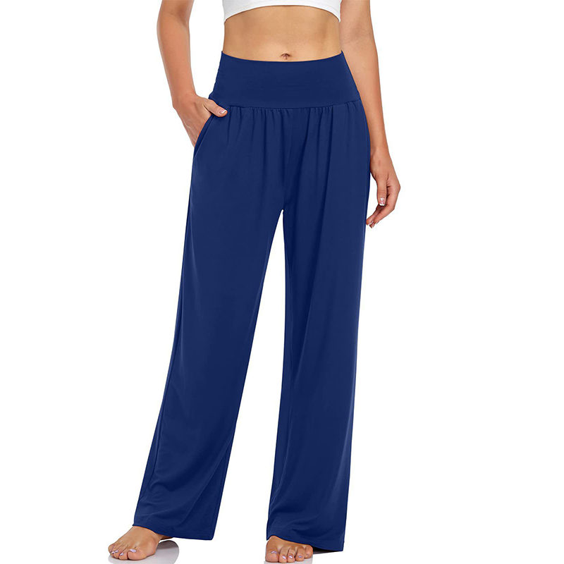 Pantaloni de yoga și de zi cu zi pentru femei, cu talie înaltă și buzunare