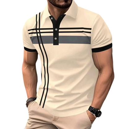 🔥 -30%! Bluză bărbătești dungată, guler – OFERTA ZILEI