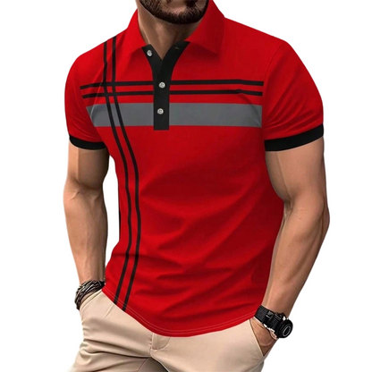 🔥 -30%! Bluză bărbătești dungată, guler – OFERTA ZILEI