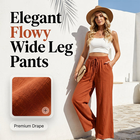 Pantaloni casual pentru femei, cu talie înaltă și picior larg