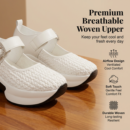 👡 Pantofi Mary Janes cu platformă – Material țesut respirabil, comozi și eleganți! 🌬️✨ Transport gratuit & ramburs!