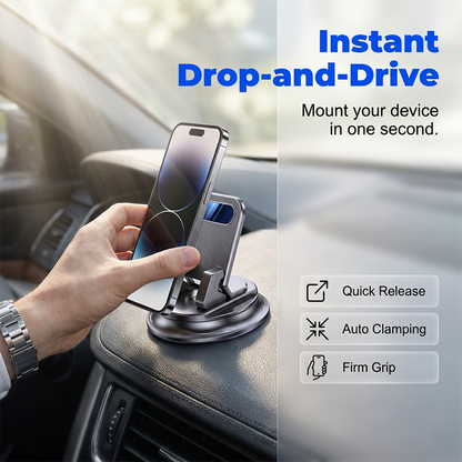 🚗✨ Suport auto rotativ pentru bord – prindere anti-alunecare, reglabil 360°, conducere în siguranță! 🛡️📱 Plată la livrare!