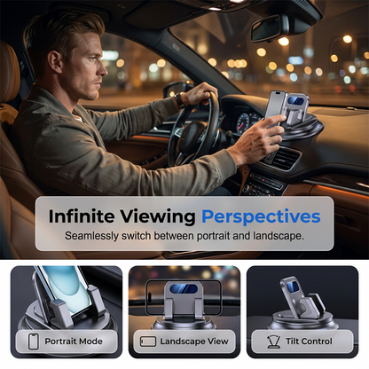🚗✨ Suport auto rotativ pentru bord – prindere anti-alunecare, reglabil 360°, conducere în siguranță! 🛡️📱 Plată la livrare!