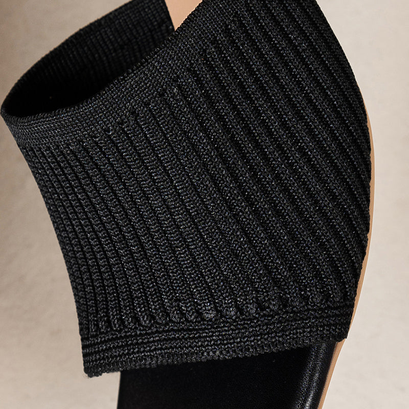 👡 Sandale din tricot – arată scump, sunt super confortabile Vârf pătrat | Toc gros | Stil feminin, modern 😍