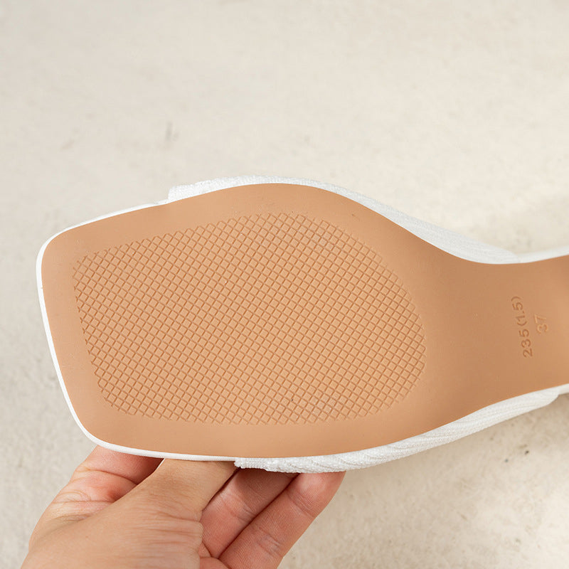 👡 Sandale din tricot – arată scump, sunt super confortabile Vârf pătrat | Toc gros | Stil feminin, modern 😍