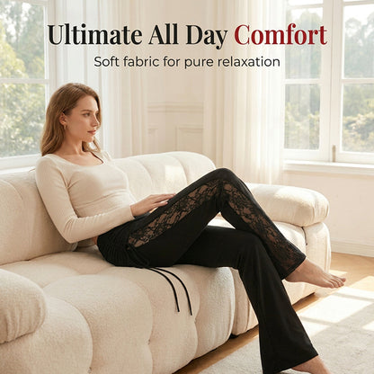 🔥 Pantaloni evaza cu dantelă – farmec retro + aer romantic! Ofertă specială