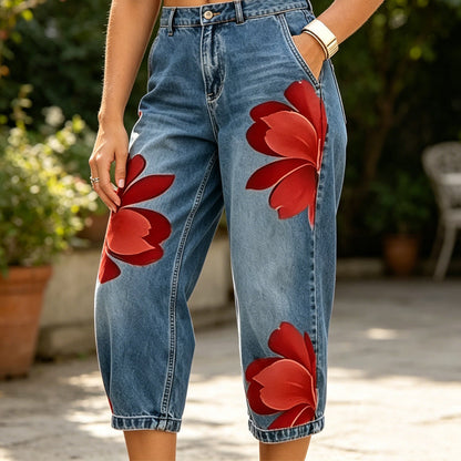 🔥 Blugi largi, cu croială artistică pentru femei – comozi, stil bohemic, potriviți pentru orice siluetă. 👖 Plată la livrare!