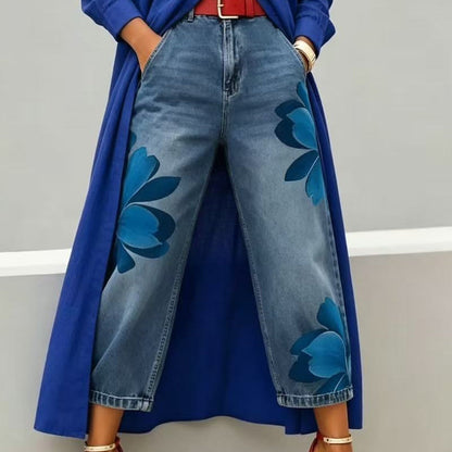 🔥 Blugi largi, cu croială artistică pentru femei – comozi, stil bohemic, potriviți pentru orice siluetă. 👖 Plată la livrare!