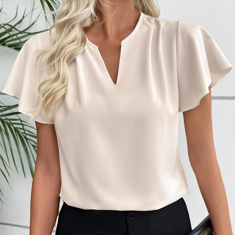 👚 REDUCERE 40% TIMP LIMITAT! Bluză femei – decolteu în V, mâneci fluture, lejeră. 5 culori disponibile! ✨ Plată la livrare!