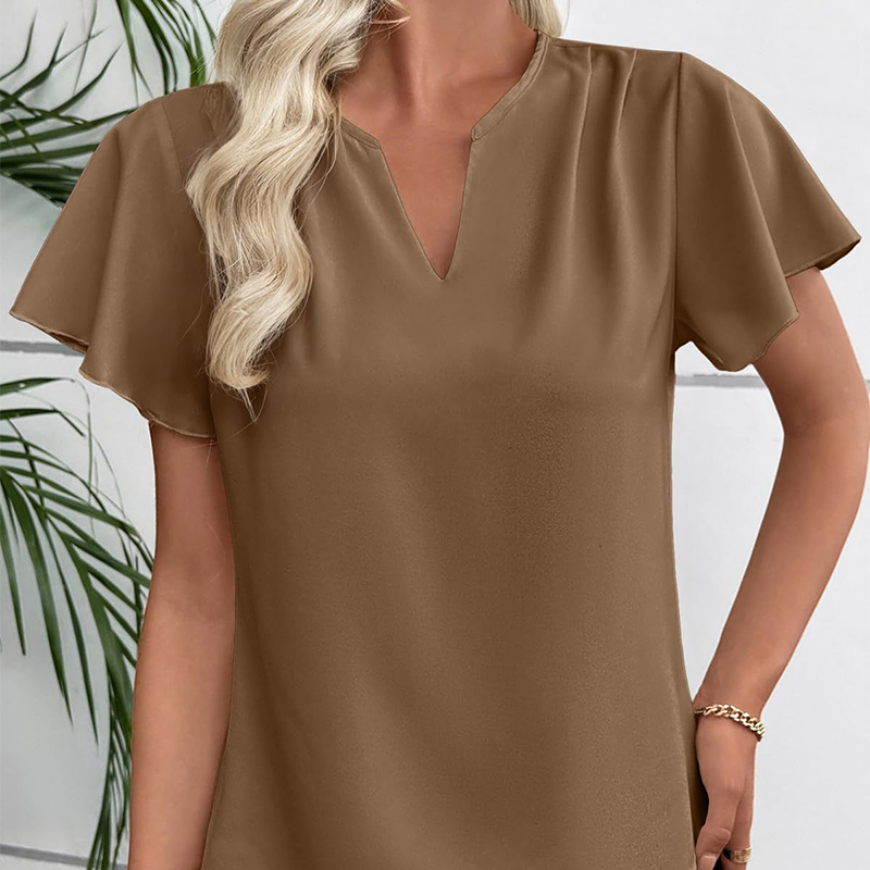 👚 REDUCERE 40% TIMP LIMITAT! Bluză femei – decolteu în V, mâneci fluture, lejeră. 5 culori disponibile! ✨ Plată la livrare!