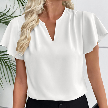 👚 REDUCERE 40% TIMP LIMITAT! Bluză femei – decolteu în V, mâneci fluture, lejeră. 5 culori disponibile! ✨ Plată la livrare!