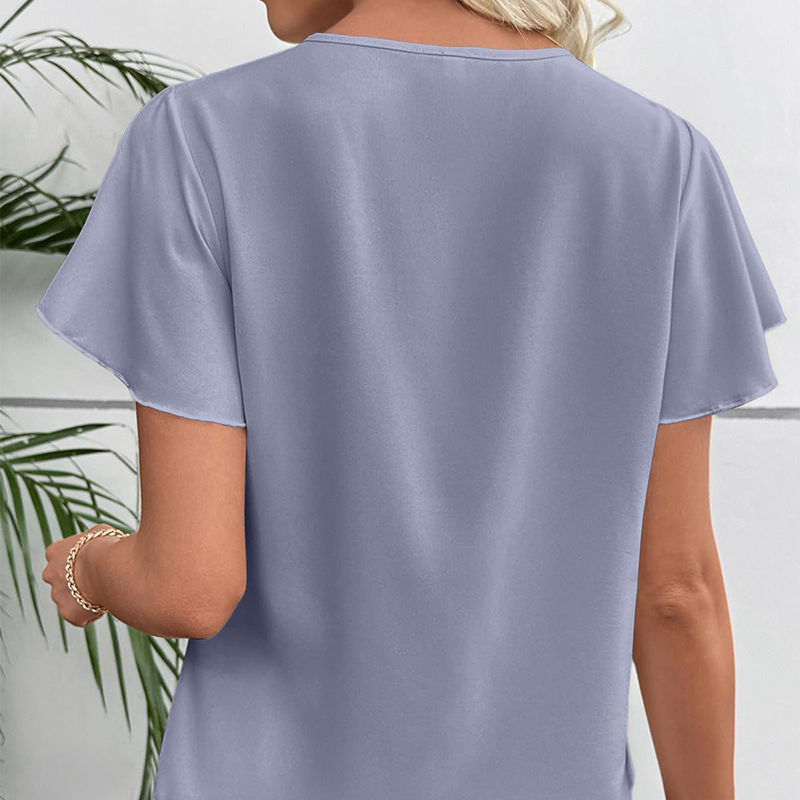👚 REDUCERE 40% TIMP LIMITAT! Bluză femei – decolteu în V, mâneci fluture, lejeră. 5 culori disponibile! ✨ Plată la livrare!