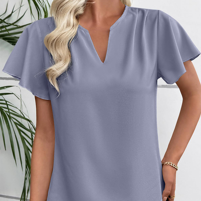 👚 REDUCERE 40% TIMP LIMITAT! Bluză femei – decolteu în V, mâneci fluture, lejeră. 5 culori disponibile! ✨ Plată la livrare!