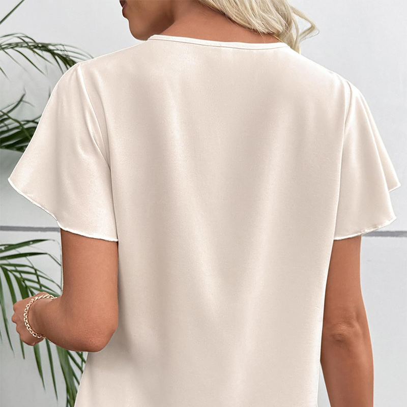 👚 REDUCERE 40% TIMP LIMITAT! Bluză femei – decolteu în V, mâneci fluture, lejeră. 5 culori disponibile! ✨ Plată la livrare!