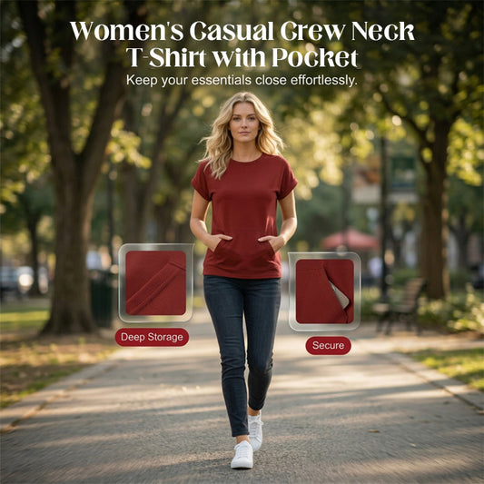 👕 Tricou casual femei – guler rotund, buzunar practic, material moale. Potrivit pentru zi de zi! 🌸 Plată la livrare!