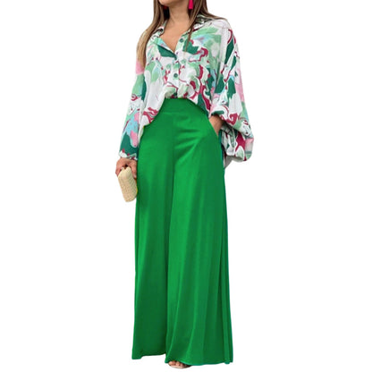 👚 Set bluză cu imprimeu + pantaloni largi pentru femei – stil lejer, confortabil, potrivit pentru orice ocazie. 🌸 Plată la livrare!