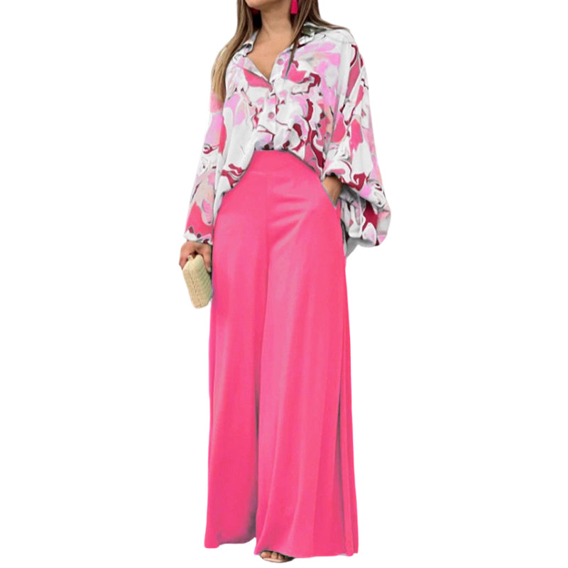 👚 Set bluză cu imprimeu + pantaloni largi pentru femei – stil lejer, confortabil, potrivit pentru orice ocazie. 🌸 Plată la livrare!