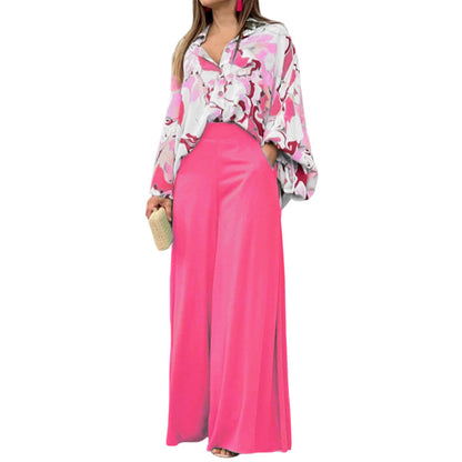 👚 Set bluză cu imprimeu + pantaloni largi pentru femei – stil lejer, confortabil, potrivit pentru orice ocazie. 🌸 Plată la livrare!