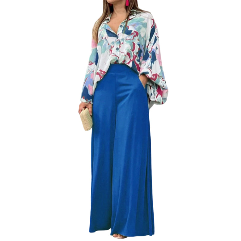 👚 Set bluză cu imprimeu + pantaloni largi pentru femei – stil lejer, confortabil, potrivit pentru orice ocazie. 🌸 Plată la livrare!