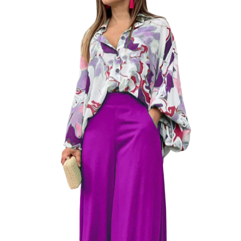 👚 Set bluză cu imprimeu + pantaloni largi pentru femei – stil lejer, confortabil, potrivit pentru orice ocazie. 🌸 Plată la livrare!