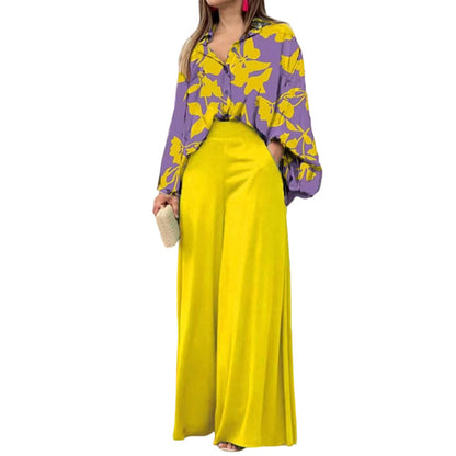 👚 Set bluză cu imprimeu + pantaloni largi pentru femei – stil lejer, confortabil, potrivit pentru orice ocazie. 🌸 Plată la livrare!