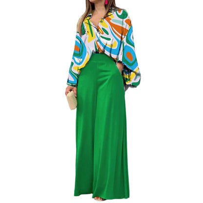👚 Set bluză cu imprimeu + pantaloni largi pentru femei – stil lejer, confortabil, potrivit pentru orice ocazie. 🌸 Plată la livrare!