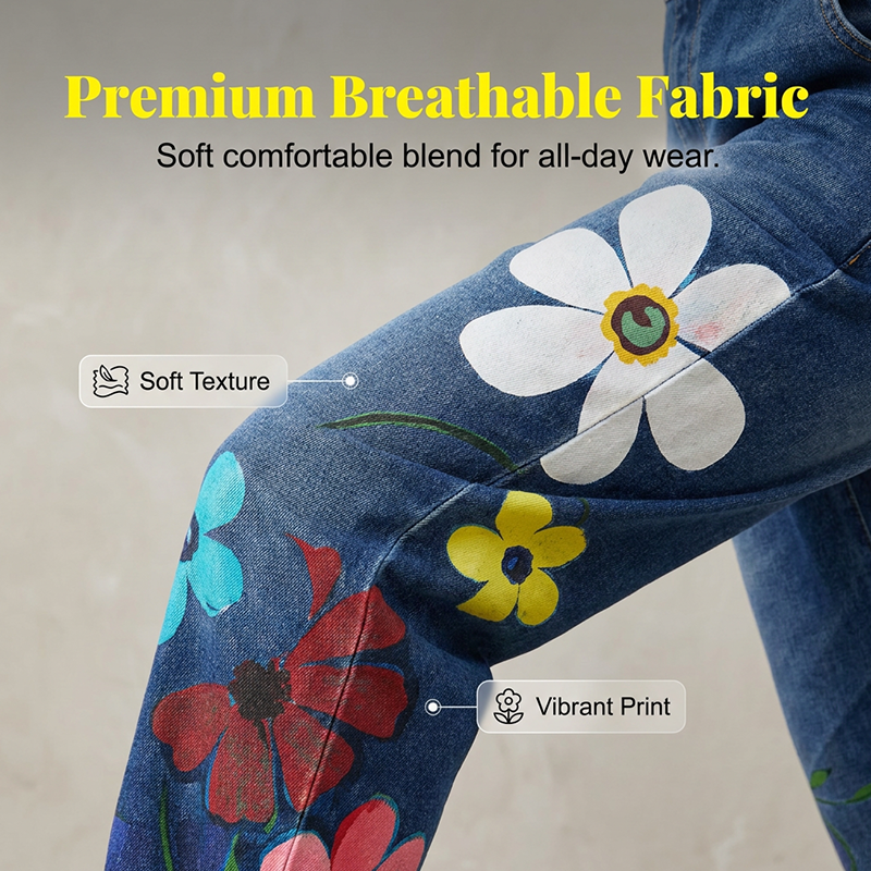 👖 Blugi tip salopetă cu imprimeu floral pentru femei – stil lejer, drăguț, perfect pentru vară! 🌸 Plată la livrare!
