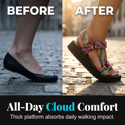 👡 Sandale cu platformă pentru femei, cu curele Velcro – confortabile, reglabile, perfecte pentru vară. 🌸 Plată la livrare!