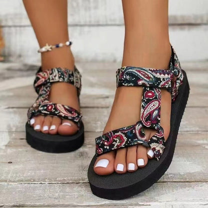 👡 Sandale cu platformă pentru femei, cu curele Velcro – confortabile, reglabile, perfecte pentru vară. 🌸 Plată la livrare!