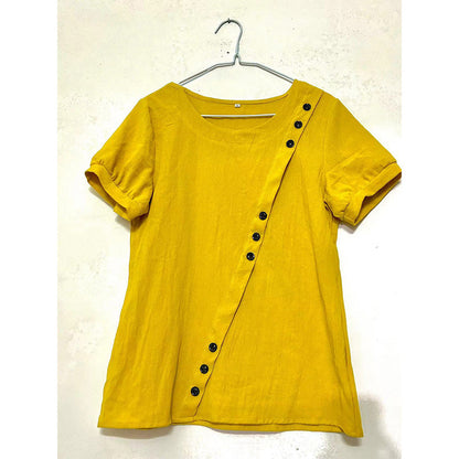 👚 Cămașă pentru femei din bumbac și in – retro, mânecă scurtă, lejeră și respirabilă. 🌿 Plată la livrare!