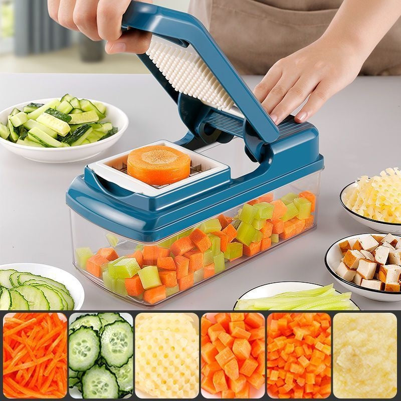 💖 Tocător multifuncțional pentru alimente, cu recipient – taie, mărunțește, mixează rapid. 🔪 Plată la livrare!