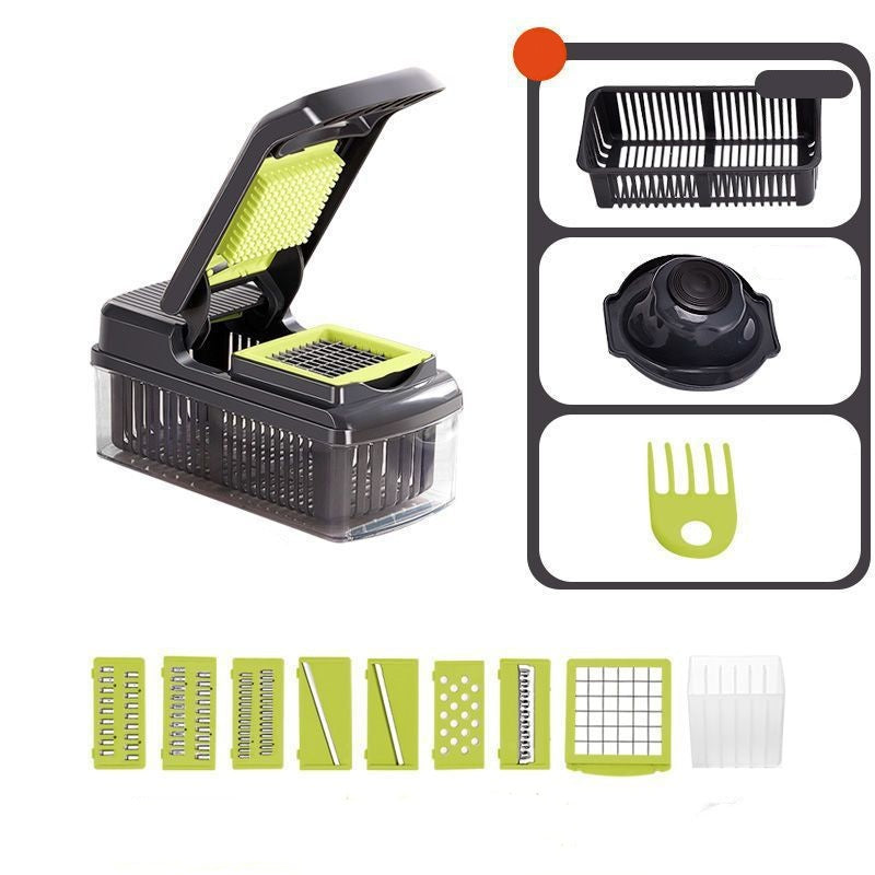 💖 Tocător multifuncțional pentru alimente, cu recipient – taie, mărunțește, mixează rapid. 🔪 Plată la livrare!