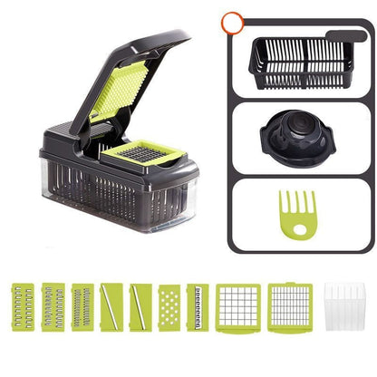 💖 Tocător multifuncțional pentru alimente, cu recipient – taie, mărunțește, mixează rapid. 🔪 Plată la livrare!