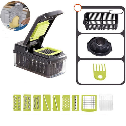 💖 Tocător multifuncțional pentru alimente, cu recipient – taie, mărunțește, mixează rapid. 🔪 Plată la livrare!