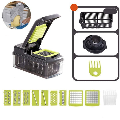 💖 Tocător multifuncțional pentru alimente, cu recipient – taie, mărunțește, mixează rapid. 🔪 Plată la livrare!